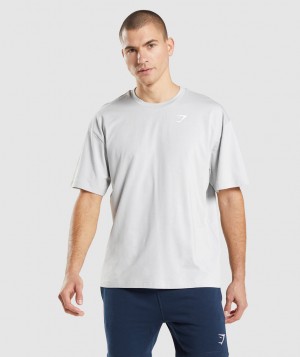 Gymshark Essential Oversized T-Shirt Herren Hellgrau | FUD-125938