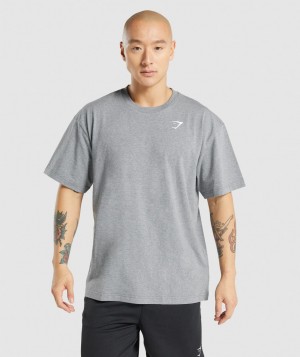 Gymshark Essential Oversized T-Shirt Herren Grau | XBS-382950