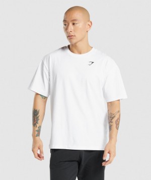 Gymshark Essential Oversized T-Shirt Herren Weiß | DQJ-298165