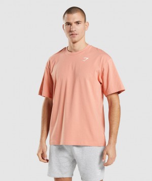 Gymshark Essential Oversized T-Shirt Herren Rosa | OXU-018793