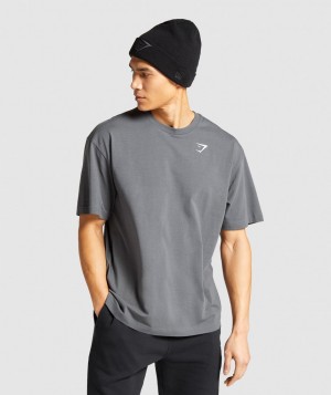 Gymshark Essential Oversized T-Shirt Herren Grau | RBL-420196