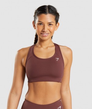Gymshark Essential Racer Back Sport BH Damen Rosa Braun | LCE-510872