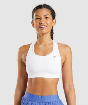 Gymshark Essential Racer Back Sport BH Damen Weiß | TUB-520936