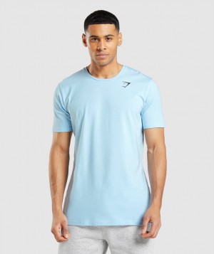 Gymshark Essential T-Shirt Herren Beige Blau | GPT-326851