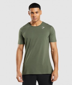 Gymshark Essential T-Shirt Herren Olivgrün | IAE-503289