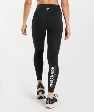 Gymshark Fraction Leggings Damen Schwarz Weiß | HWY-158769