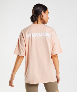 Gymshark Fraction Oversized T-Shirt Damen Rosa | XNW-615702