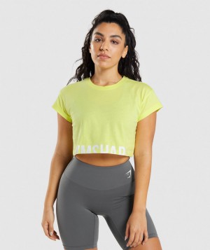 Gymshark Fraction Top Kurz Geschnittene Oberteile Damen Grün | UWI-218035
