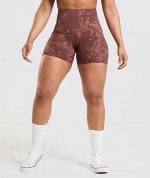 Gymshark GS Power High Rise Kurze Hose Damen Rosa Braun | VWE-091735