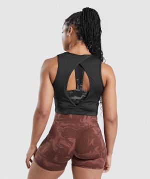 Gymshark GS Power Open Backped Muskelshirt Damen Schwarz | LUS-026593