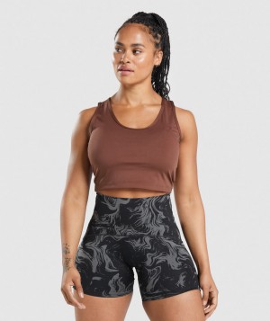 Gymshark GS Power Open Backped Muskelshirt Damen Rosa Braun | YRS-730219