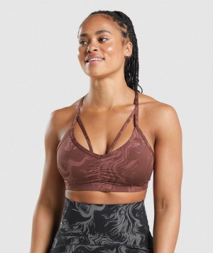 Gymshark GS Power Sport BH Damen Rosa Braun | MNB-621973