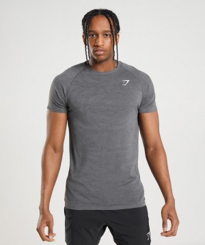 Gymshark Geo Seamless T-Shirt Herren Grau Schwarz | CSX-590123