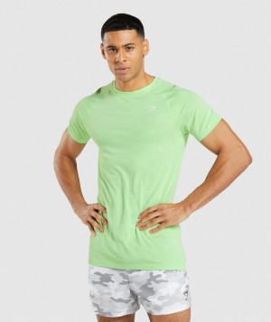 Gymshark Geo Seamless T-Shirt Herren Grün Weiß | ETK-603581