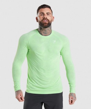 Gymshark Geo Seamless T-Shirt Herren Grün Weiß | VMB-256719