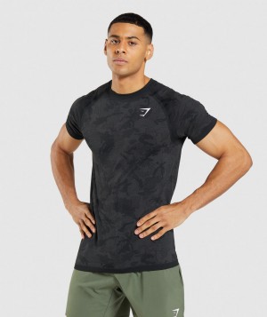 Gymshark Geo Seamless T-Shirt Herren Schwarz Grau | OUR-407956
