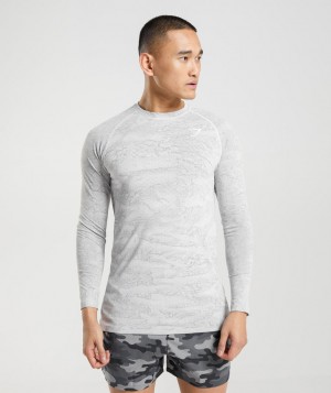Gymshark Geo Seamless T-Shirt Herren Weiß Hellgrau | PNI-231870