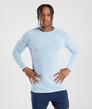 Gymshark Geo Seamless T-Shirt Herren Weiß Blau | ARF-569124