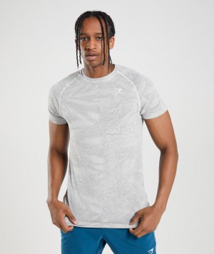 Gymshark Geo Seamless T-Shirt Herren Weiß Hellgrau | HGS-284509