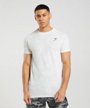 Gymshark Geo Seamless T-Shirt Herren Weiß Hellgrau | YJE-213869