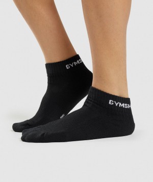 Gymshark Jacquard Quarter 3pk Socken Herren Schwarz | TJC-601952