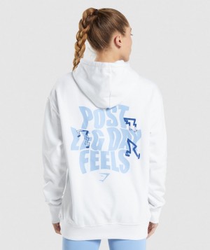 Gymshark Leg Day Oversized Pullover Damen Weiß | AMC-168543