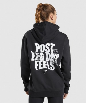 Gymshark Leg Day Oversized Pullover Damen Schwarz | HWV-430716