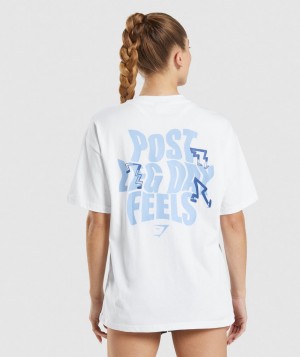 Gymshark Leg Day Oversized T-Shirt Damen Weiß | JEK-179503