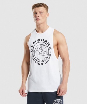 Gymshark Legacy Arm Muskelshirt Herren Weiß | ALJ-931720