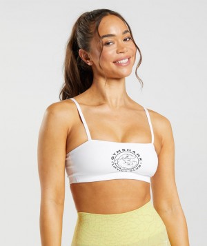 Gymshark Legacy Bandeau Bra Sport BH Damen Weiß | BFT-512609