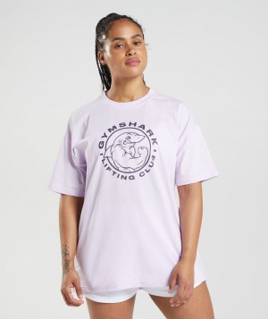 Gymshark Legacy Oversized T-Shirt Damen Lila | PFD-096153