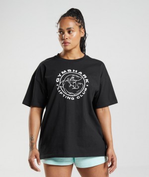 Gymshark Legacy Oversized T-Shirt Damen Schwarz | ZUK-730862