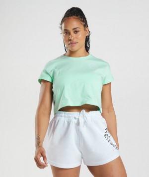 Gymshark Legacy Top Kurz Geschnittene Oberteile Damen Blau | YRU-632018