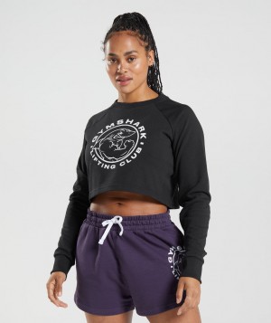Gymshark Legacyped Sweater Pullover Damen Schwarz | AZR-172649