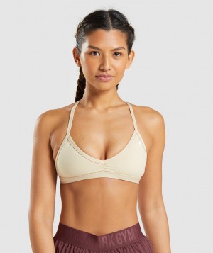 Gymshark Minimal Sport BH Damen Hellgelb Braun | VZB-250769