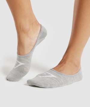 Gymshark No Show 3pk Socken Herren Weiß Hellgrau Schwarz | CZR-739415