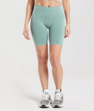Gymshark Pause Seamless Cycling Kurze Hose Damen Blau | AQW-091376