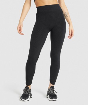 Gymshark Pause Seamless Leggings Damen Schwarz | YCQ-846950