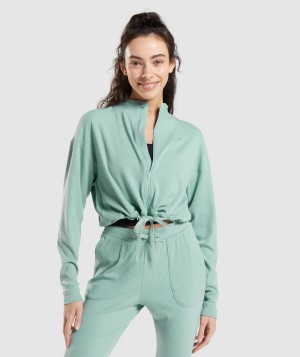 Gymshark Pause Zip Up Hoodie Damen Blau | DCB-651392