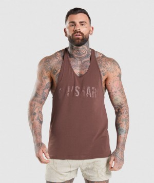 Gymshark Power Stringer Herren Rosa Braun | UXD-237851