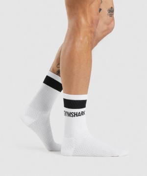 Gymshark Premium Logo Crew Socken Herren Weiß | RXO-645891