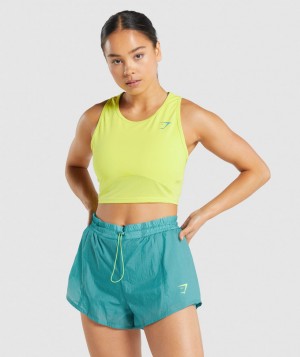 Gymshark Pulse Kurz Geschnittene Oberteile Damen Gelb | ZTN-574081