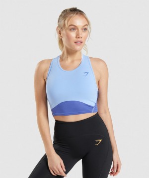 Gymshark Pulse Kurz Geschnittene Oberteile Damen Blau Blau | HYP-704265