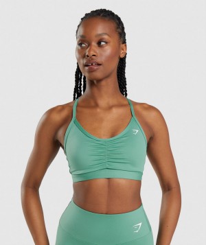 Gymshark Ruched Sport BH Damen Grün | TAV-687143