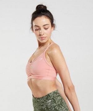 Gymshark Ruched Sport BH Damen Rosa | QXG-087542