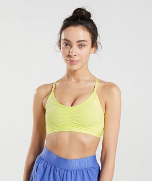 Gymshark Ruched Training Sport BH Damen Grün | LEV-912847