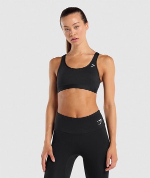 Gymshark Scoop Neck Sport BH Damen Schwarz | ISZ-916854