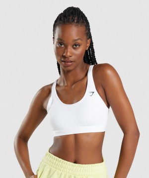 Gymshark Scoop Neck Sport BH Damen Weiß | LNS-506382