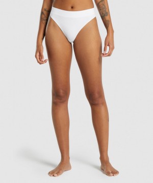 Gymshark Seamless High Rise Thong Unterwäsche Damen Weiß | BNS-753268