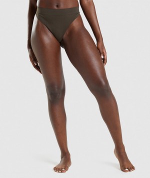 Gymshark Seamless High Rise Thong Unterwäsche Herren Braun | UJI-637104